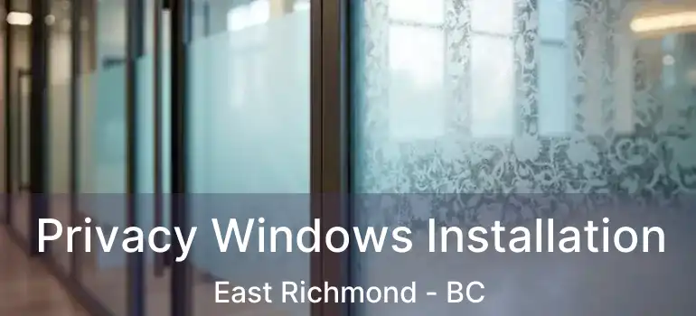  Privacy Windows Installation East Richmond - BC