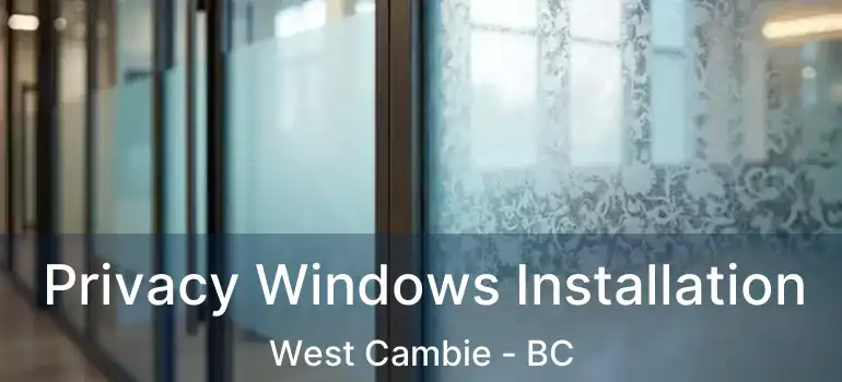  Privacy Windows Installation West Cambie - BC