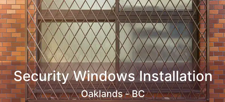  Security Windows Installation Oaklands - BC