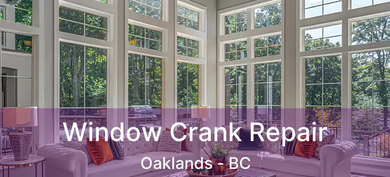  Window Crank Repair Oaklands - BC